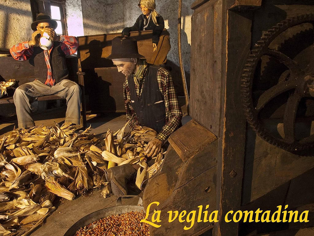 Rappresentazione della veglia contadina nel presepe di Pentema